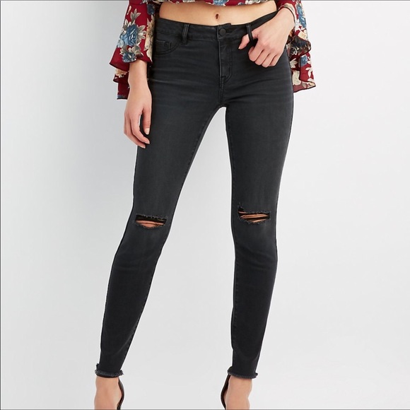 refuge Denim - 💘REFUGE FITTED SLIM BLACK RIPPED JEANS SIZE 2💘💘